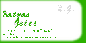 matyas gelei business card